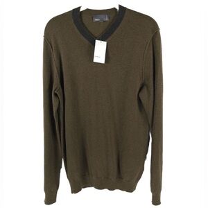 NWT VINCE. WOOL/CAMEL HAIR Blend V neck Pullover Sweater M10197771 962 FCH SMALL